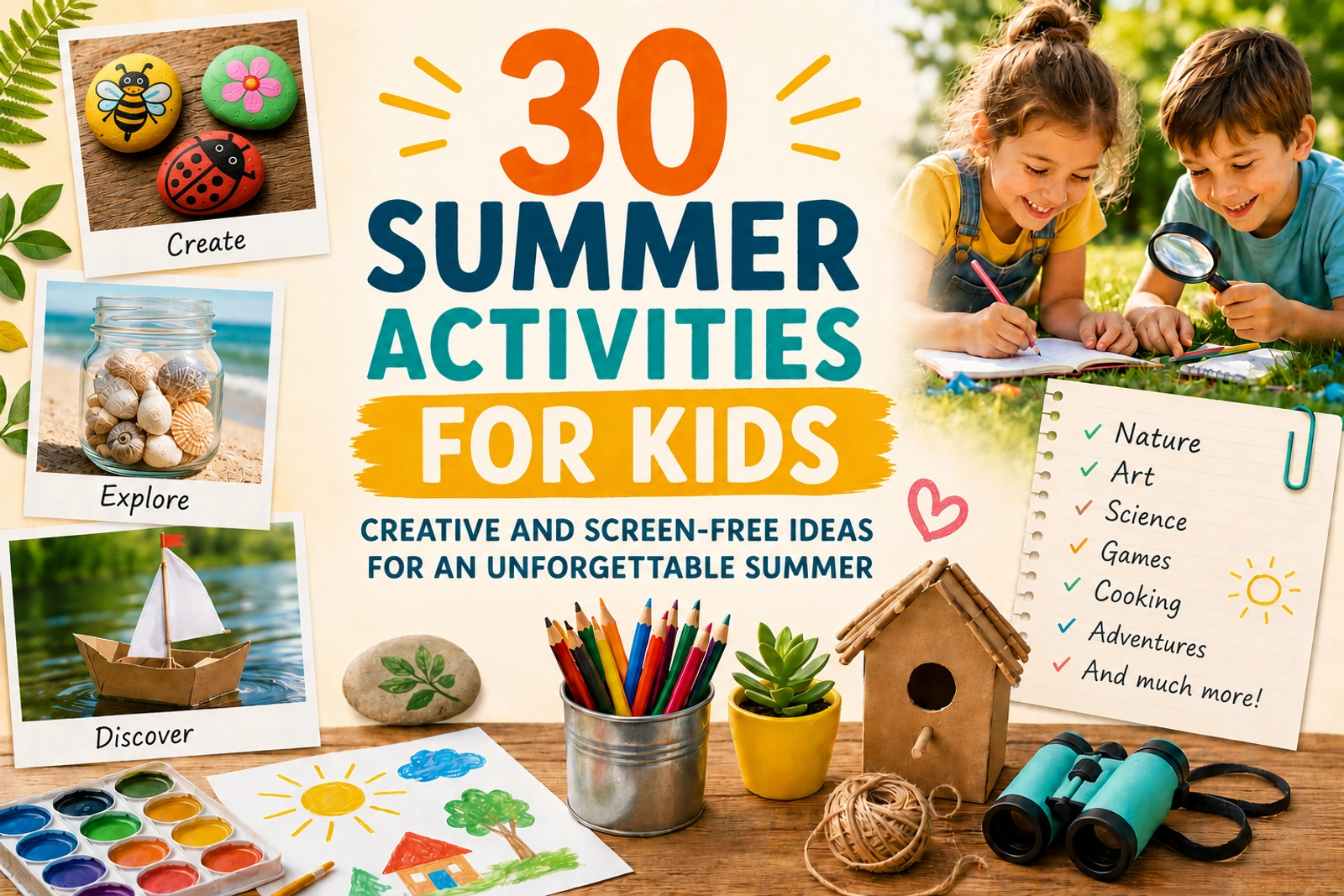 Creative summer activities for kids that encourage learning, independence and screen-free fun.