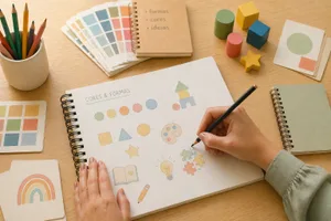 criança a desenar formas