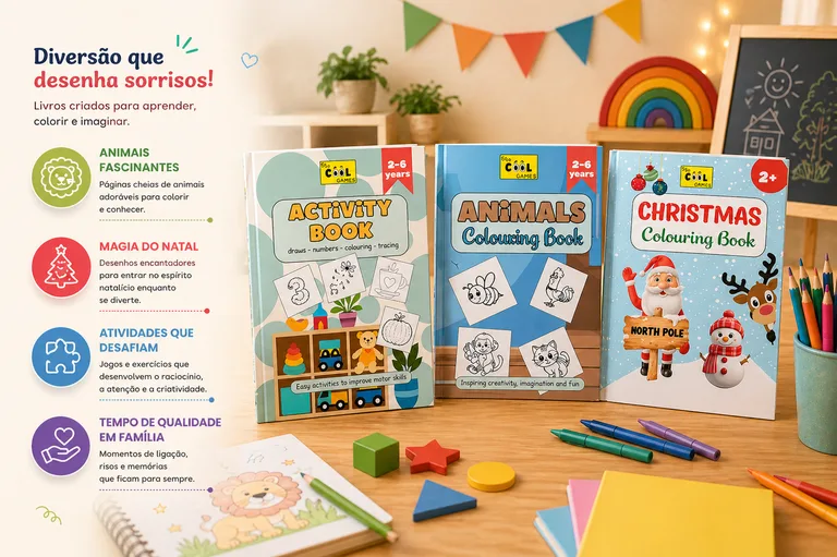 Activity and colouring books